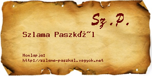 Szlama Paszkál névjegykártya