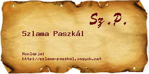 Szlama Paszkál névjegykártya